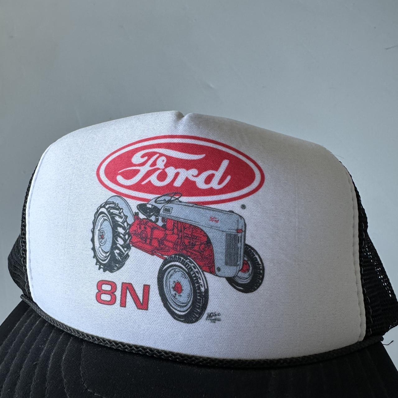 Black White Ford Tractor Vintage Foam & Mesh SnapBack Trucker Cap