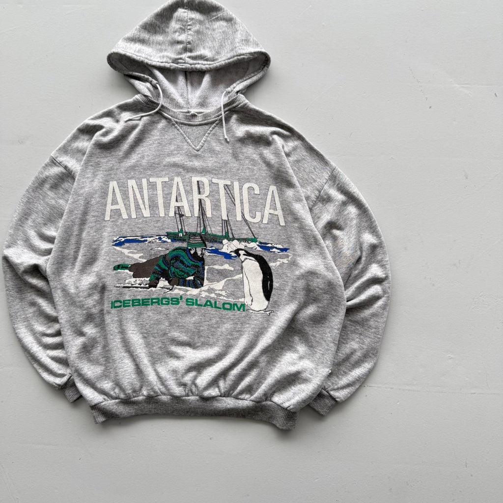 Grey Antarctica 90’s Vintage Afterhood Hoodie - Large