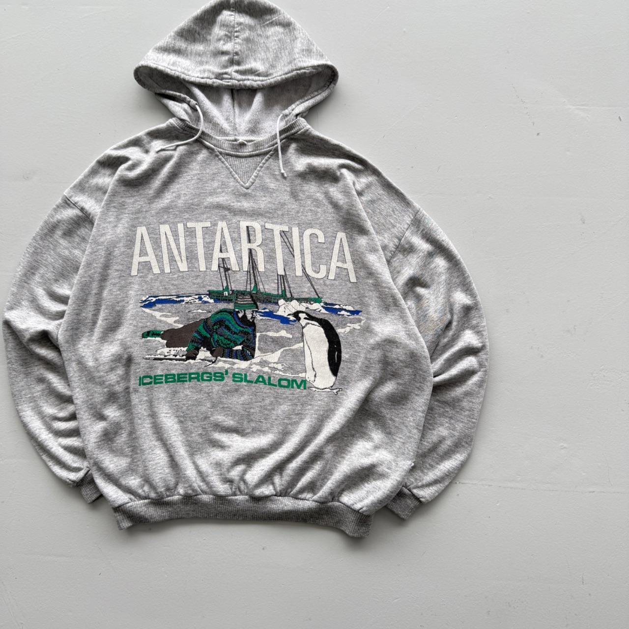 Grey Antarctica 90’s Vintage Afterhood Hoodie - Large