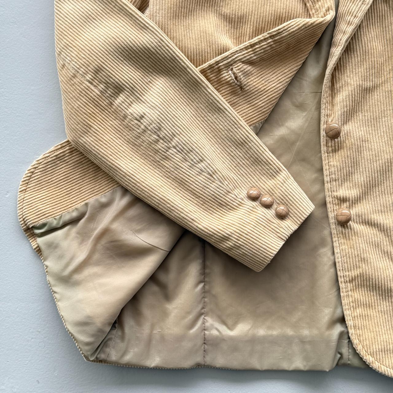 Cream Long Street Vintage 80s Corduroy Blazer Jacket - Womens Size 10