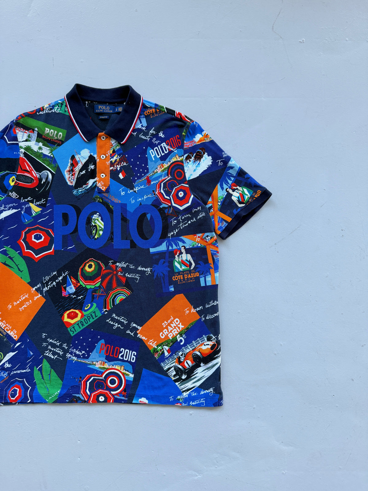Polo Ralph Lauren Côte D'Azur All Over Print 2010's Polo Shirt - Large