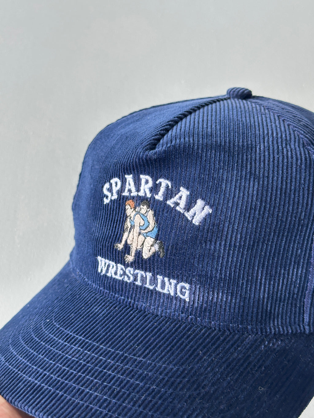 Navy Spartan Wrestling 90's Vintage SnapBack Trucker Cap