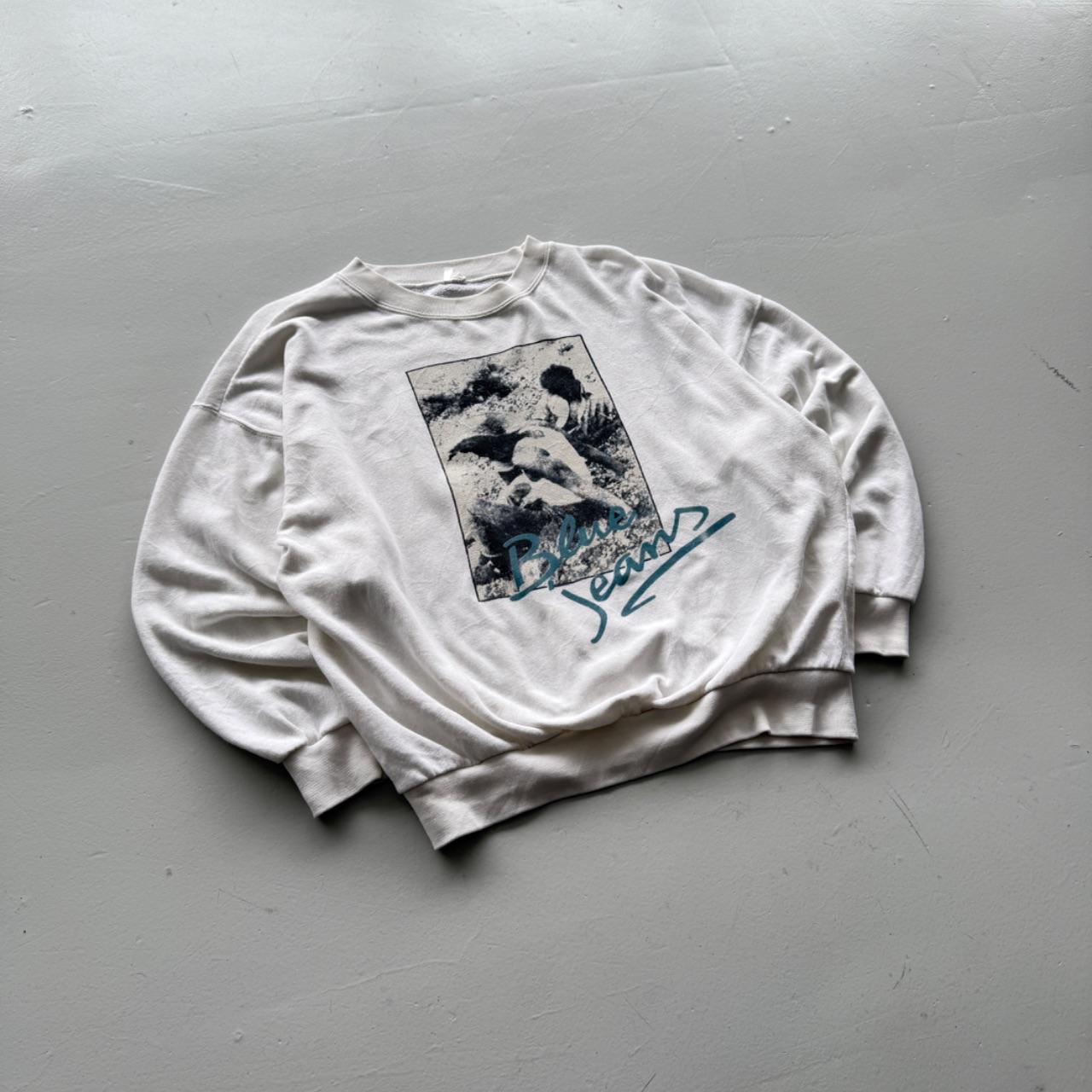 White Blue Jeans 90’s Vintage Graphic Sweatshirt - Medium