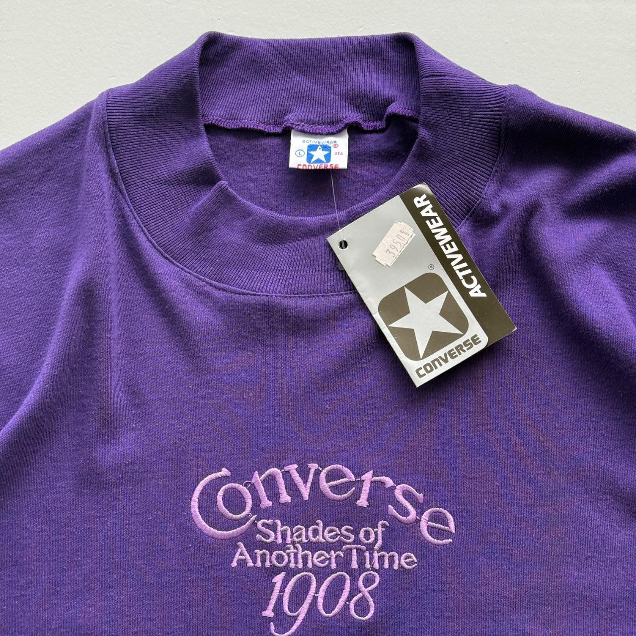 Purple Converse 90's Deadstock Graphic Mock Neck Sweatshirt - Large