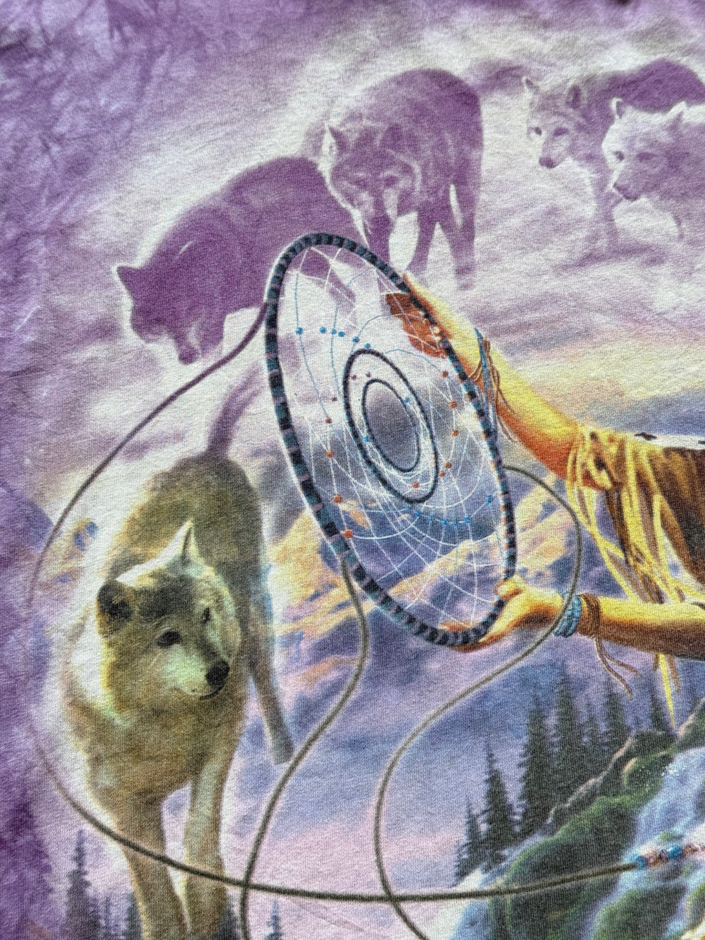Purple Tie-Dye The Mountain 90's Vintage Hippie Graphic T-Shirt - XL