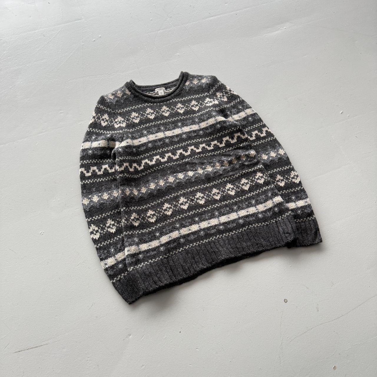 Grey L.L Bean 90’s Vintage Woollen Knit Jumper - Mens Small / Womens Medium