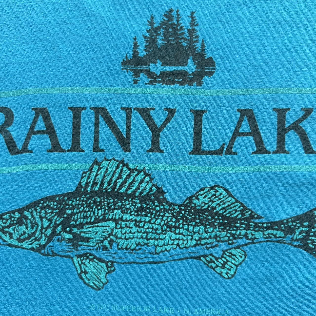 Blue Rainy Lake Vintage 90s T-shirt - Medium