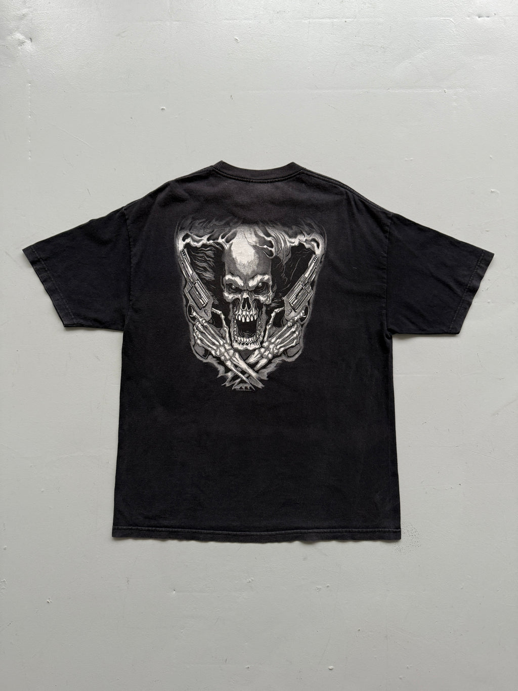 Faded Black Skull 00's Vintage Metal Gothic T-Shirt - XL