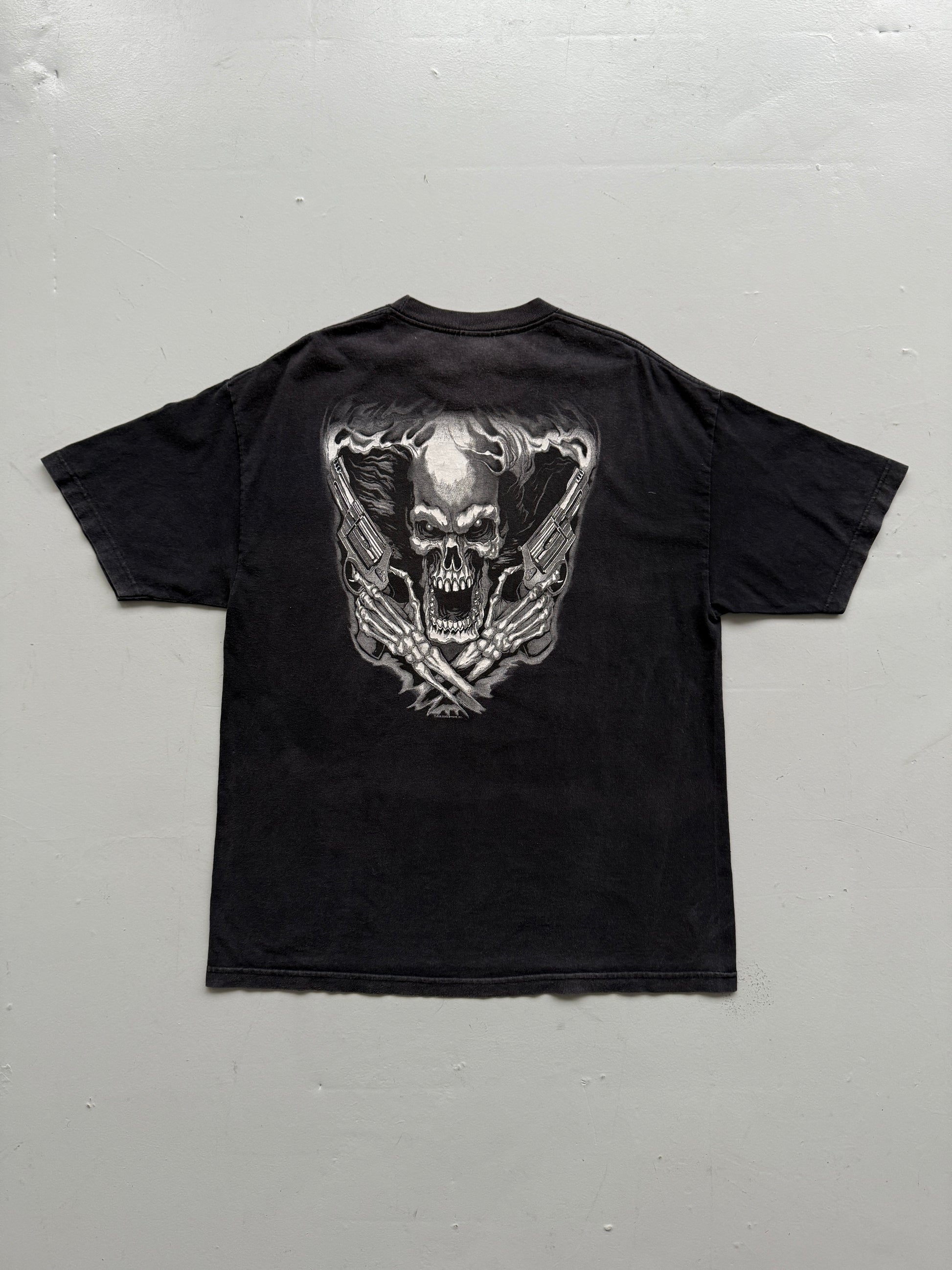 Faded Black Skull 00's Vintage Metal Gothic T-Shirt - XL