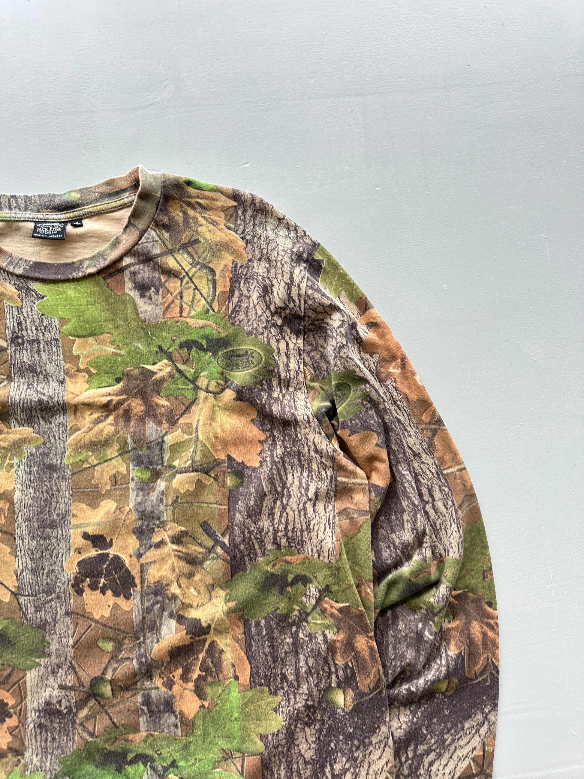Real Tree Camo All-Over Jack Pyke Print Vintage Long Sleeve T-shirt - XL