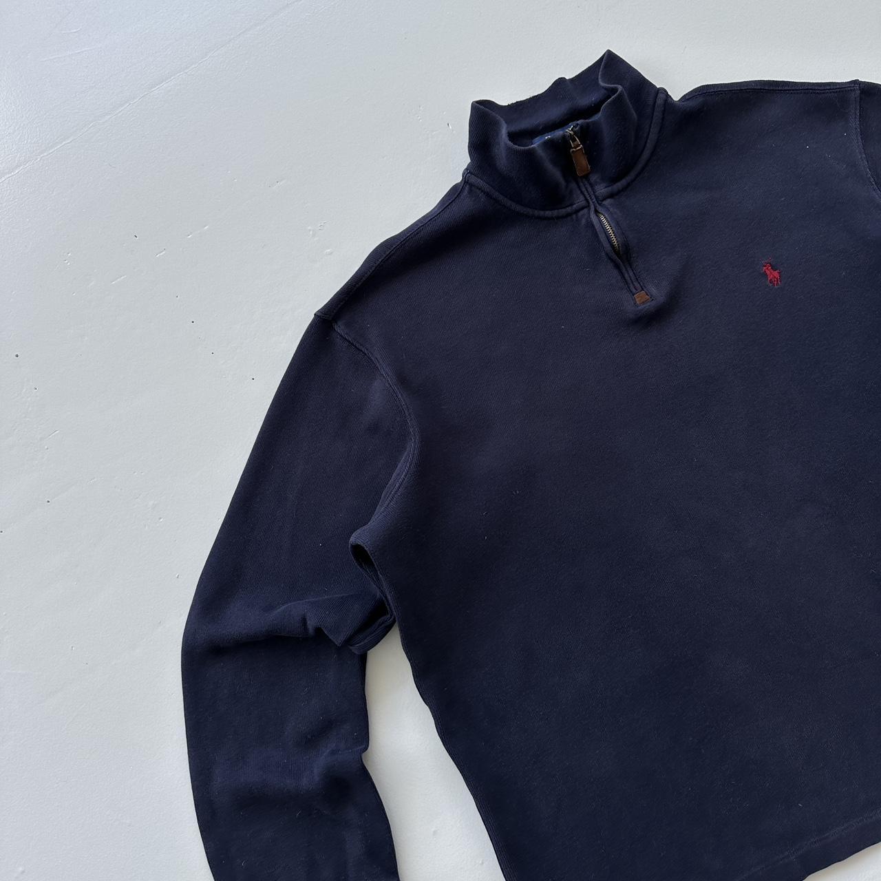 Navy Polo Ralph Lauren Quarter Zip Sweatshirt - Boxy XL