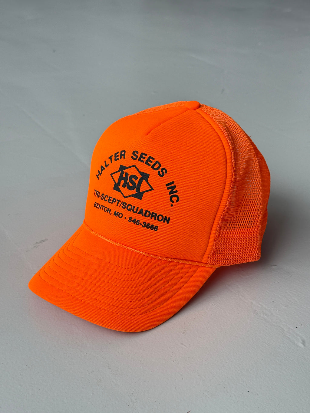 Orange Halter Seeds Vintage Foam and Mesh SnapBack Trucker Cap