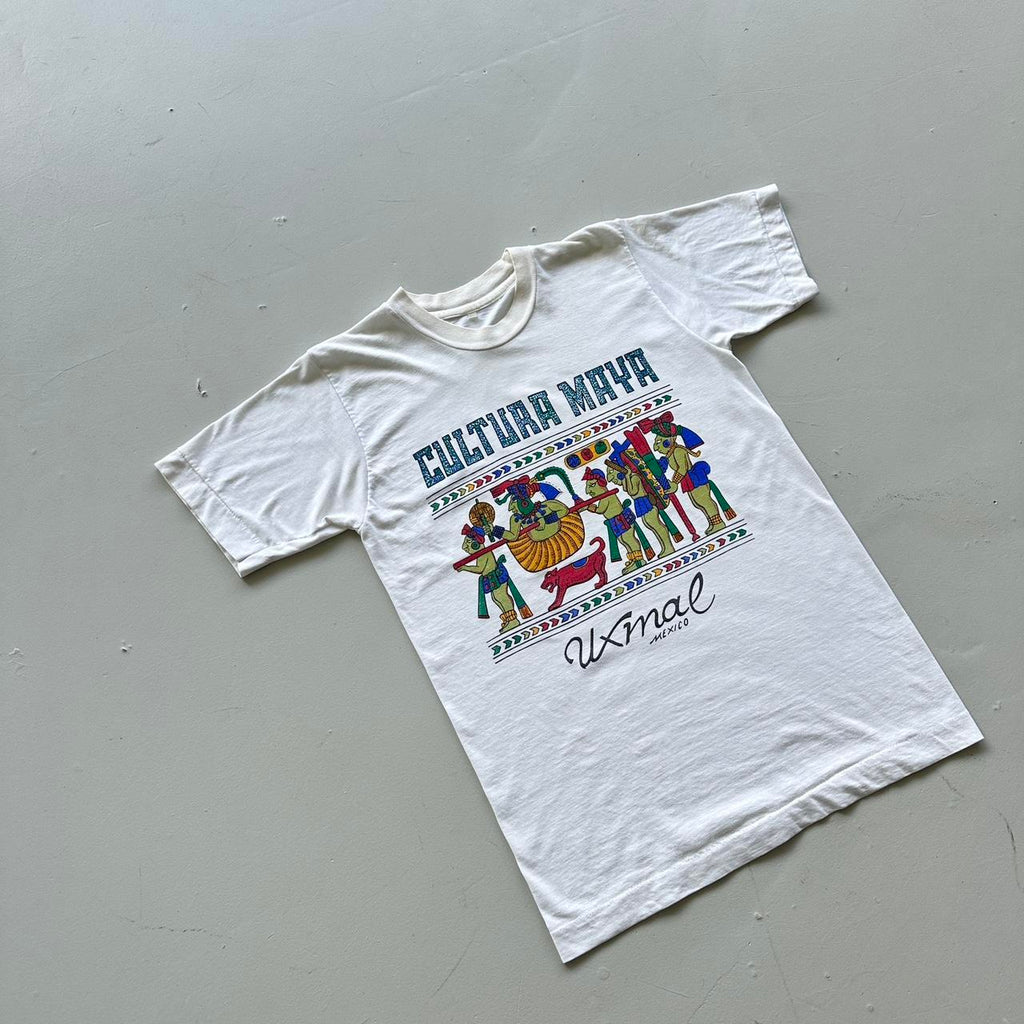 White Aztec 90s Vintage T-shirt - Small