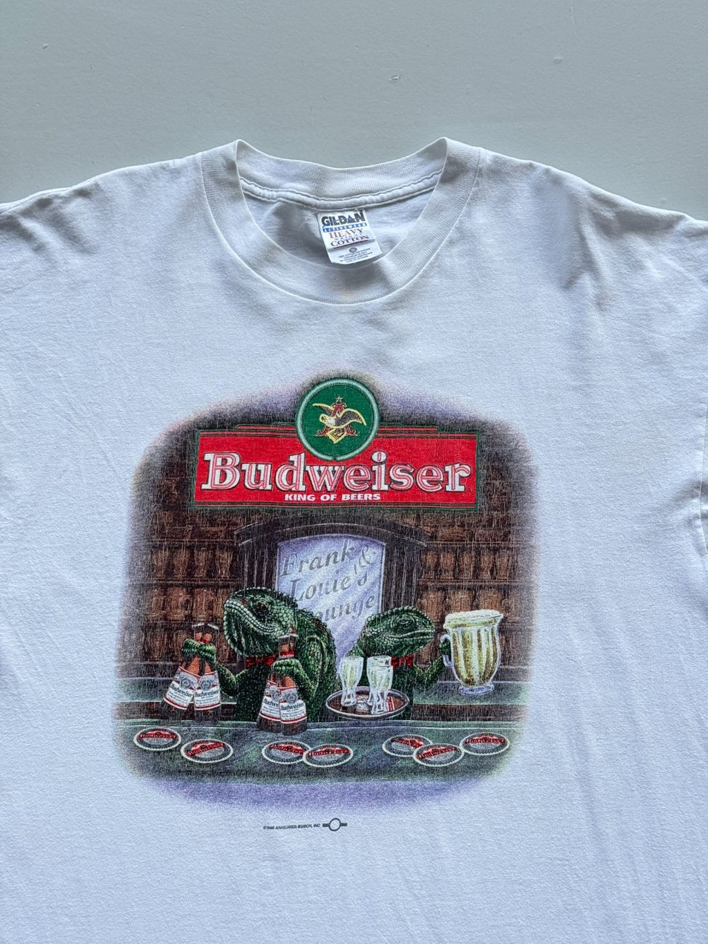 Budweiser King of Beers Frog Graphic 90's Vintage T-Shirt - XL