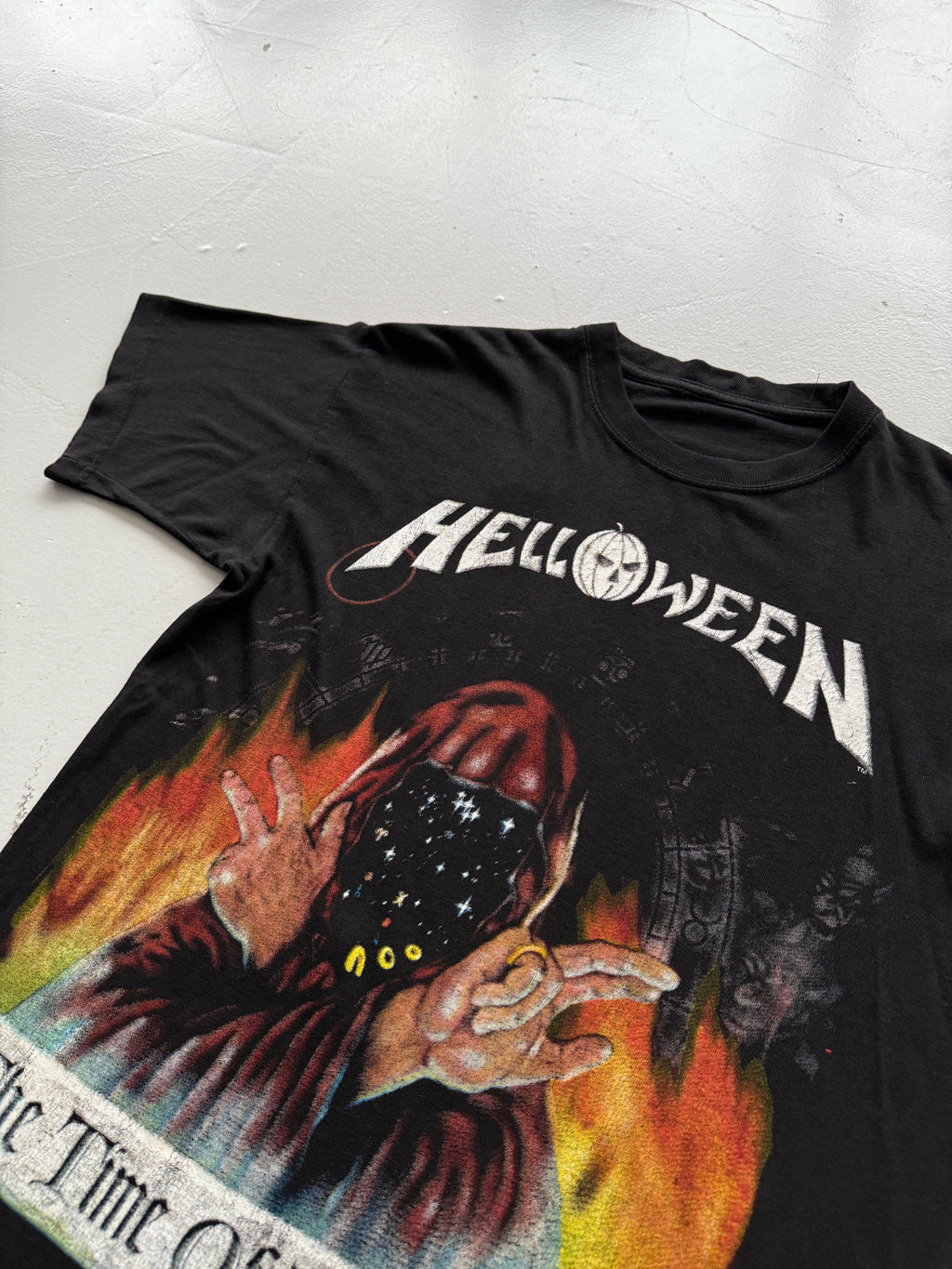 Black Helloween 90's Vintage Metal Graphic Band T-Shirt - Small