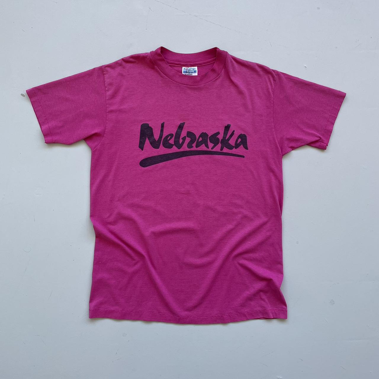 Pink Nebraska Tourist 80s/90s Americana Vintage T-shirt - Large
