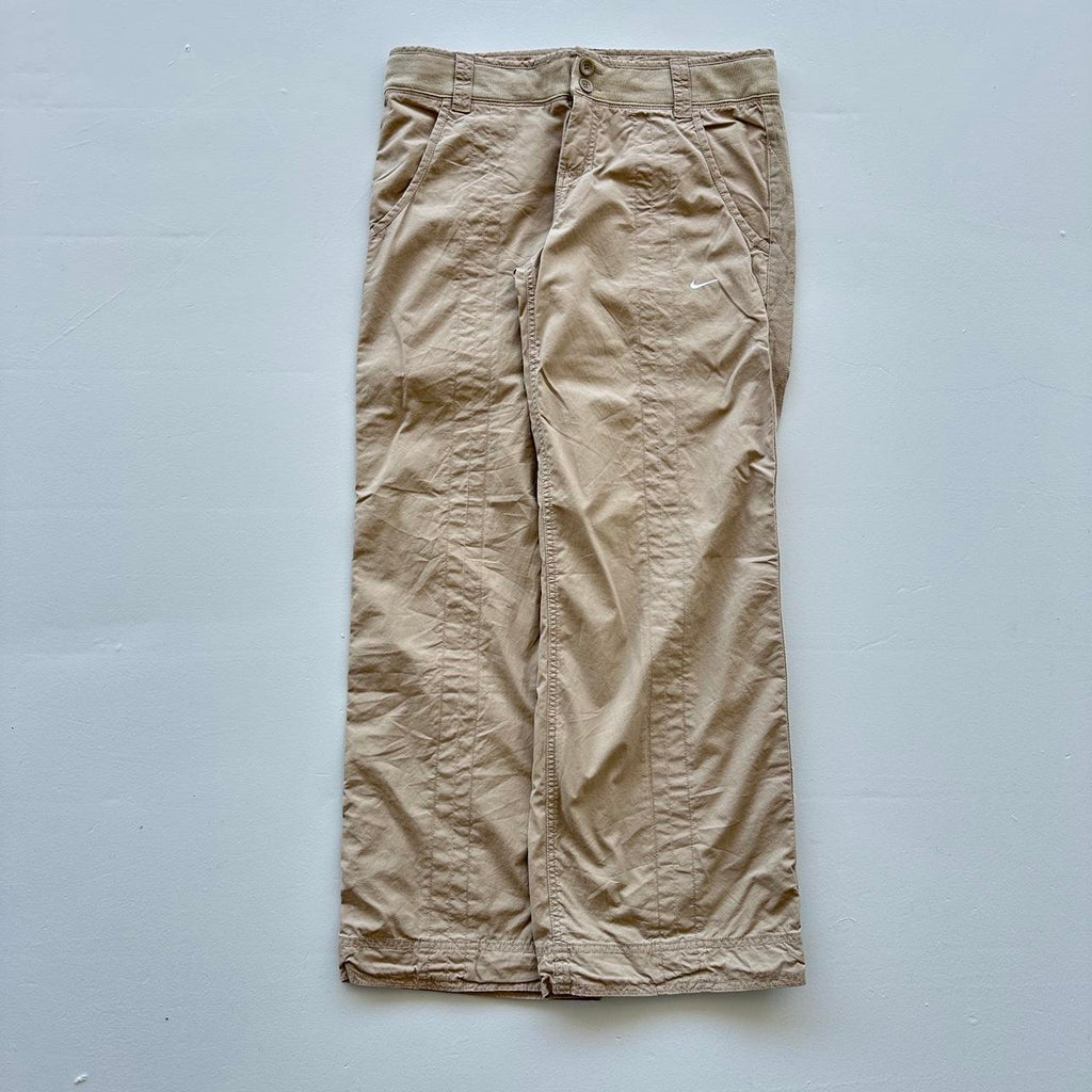 Cream Women’s Wide Leg Low-Rise Nike Dead-stock Y2K Cargo Pants - 34" x 31"