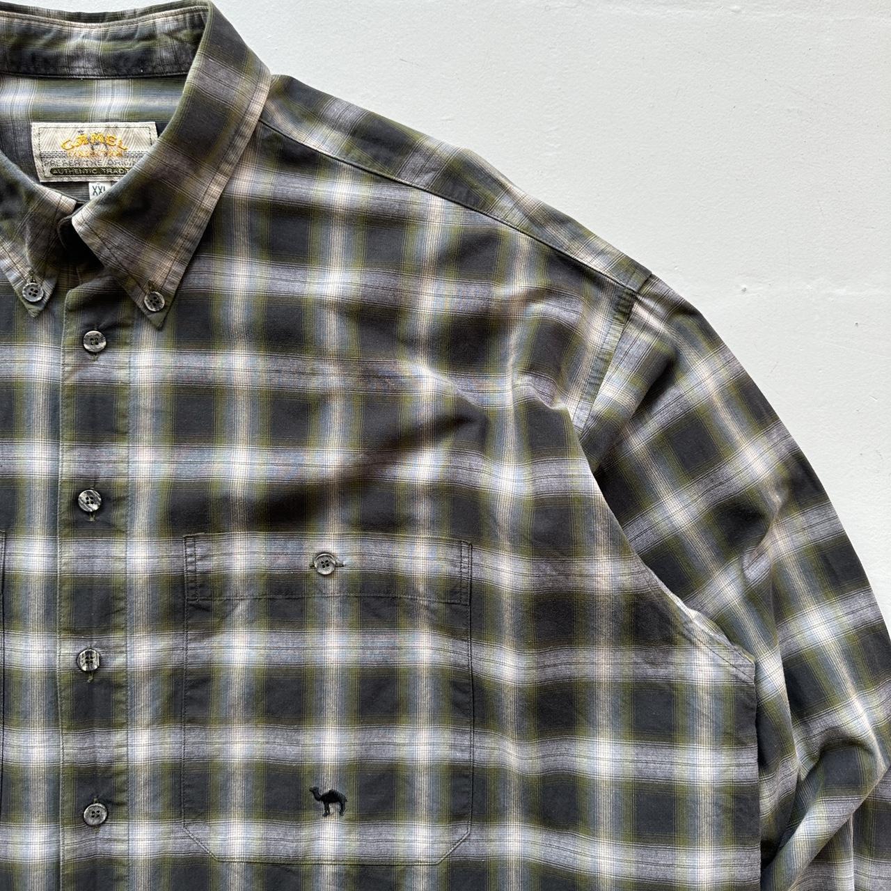 Khaki Green & Grey 90s Camel Vintage Shirt - 2XL
