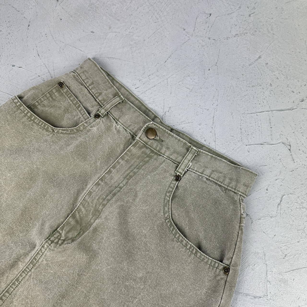 Khaki Denim Vintage Y2K Mini Skirt - W26 L20 Small (7/8)