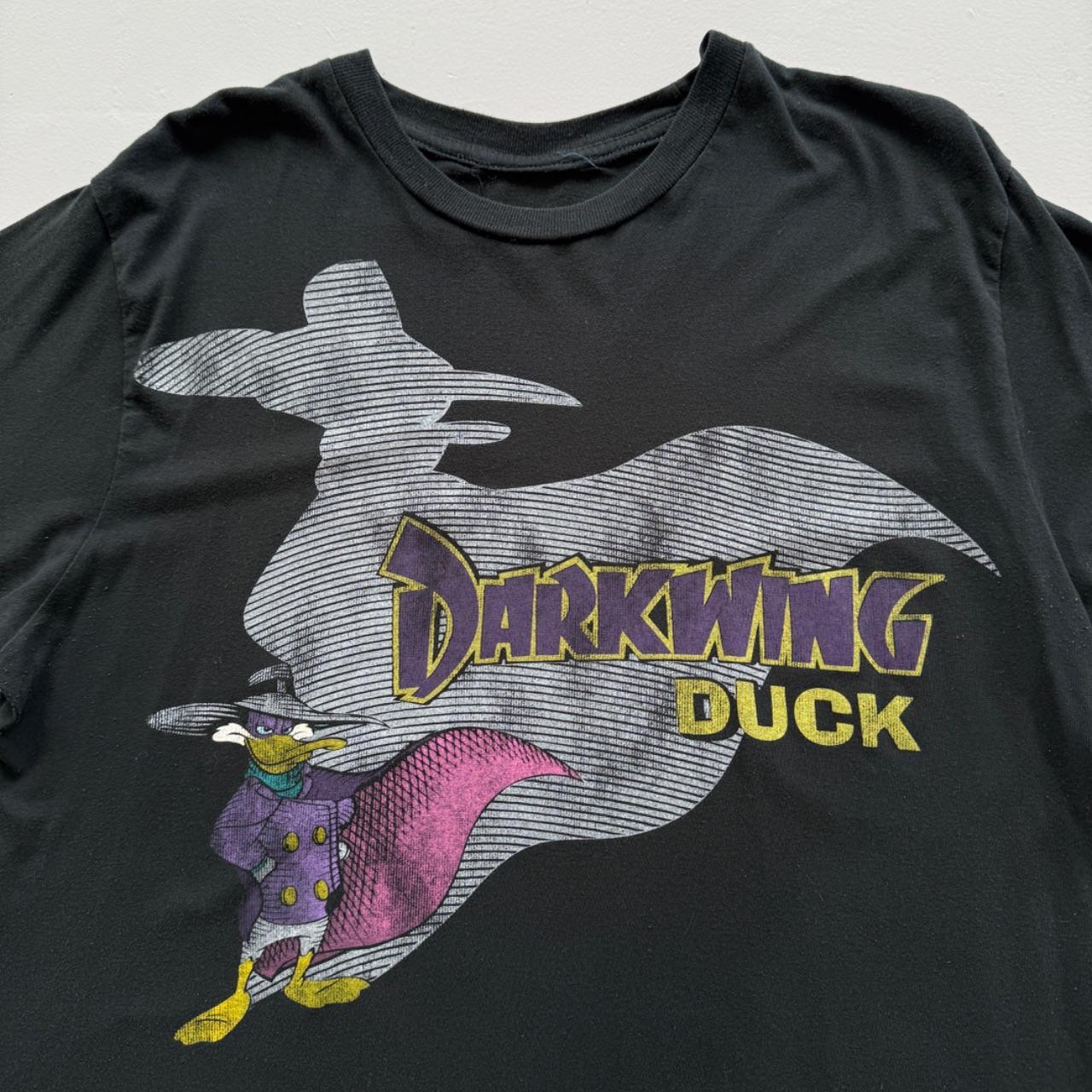 Black Darkwing Duck 00s Vintage Disney Graphic T-Shirt - Large