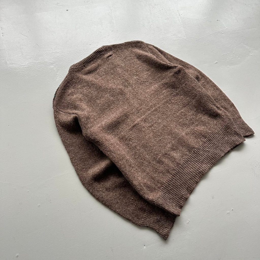 Brown Argyle Panache 90s Vintage Woollen Knit Jumper - Medium