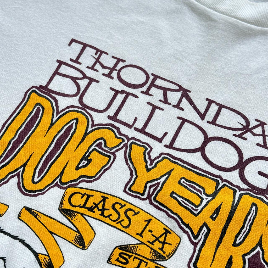 White Thorndale Bulldogs Vintage 90's T-shirt - Large