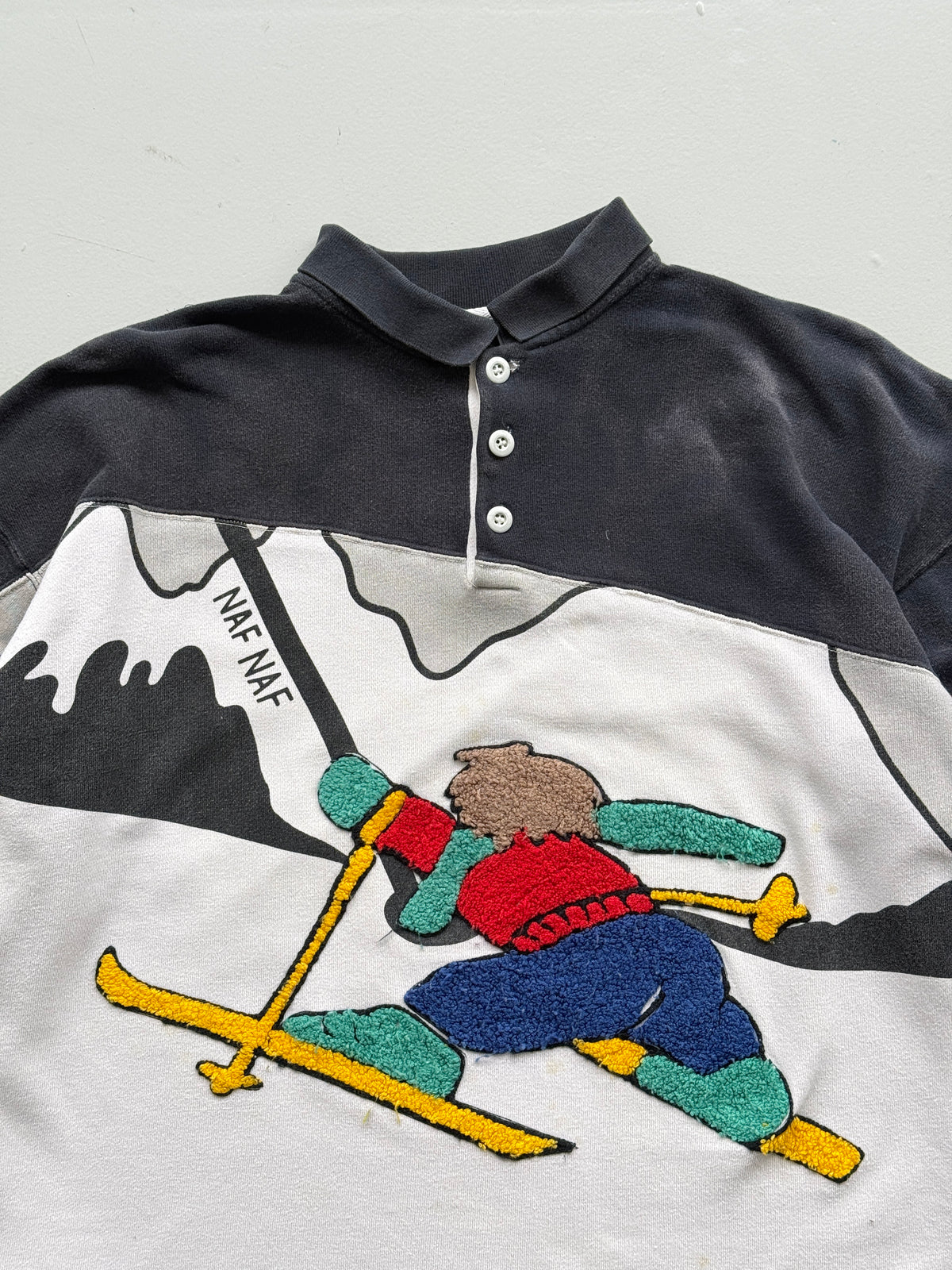 Naf Naf Ski Graphic 90's Vintage Sweatshirt - Medium