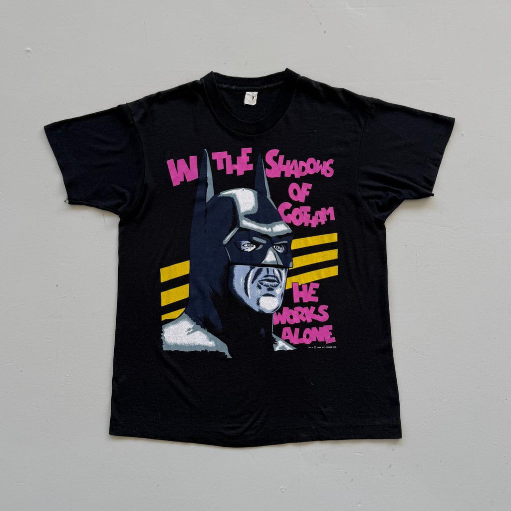 Black Batman 80s Vintage Comic Graphic T-Shirt - XL