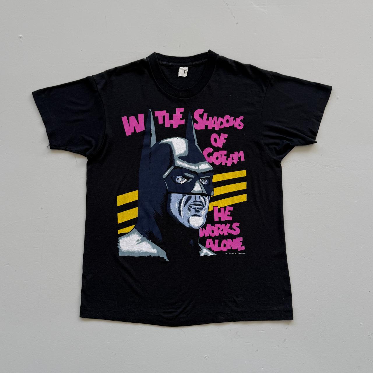 Black Batman 80s Vintage Comic Graphic T-Shirt - XL