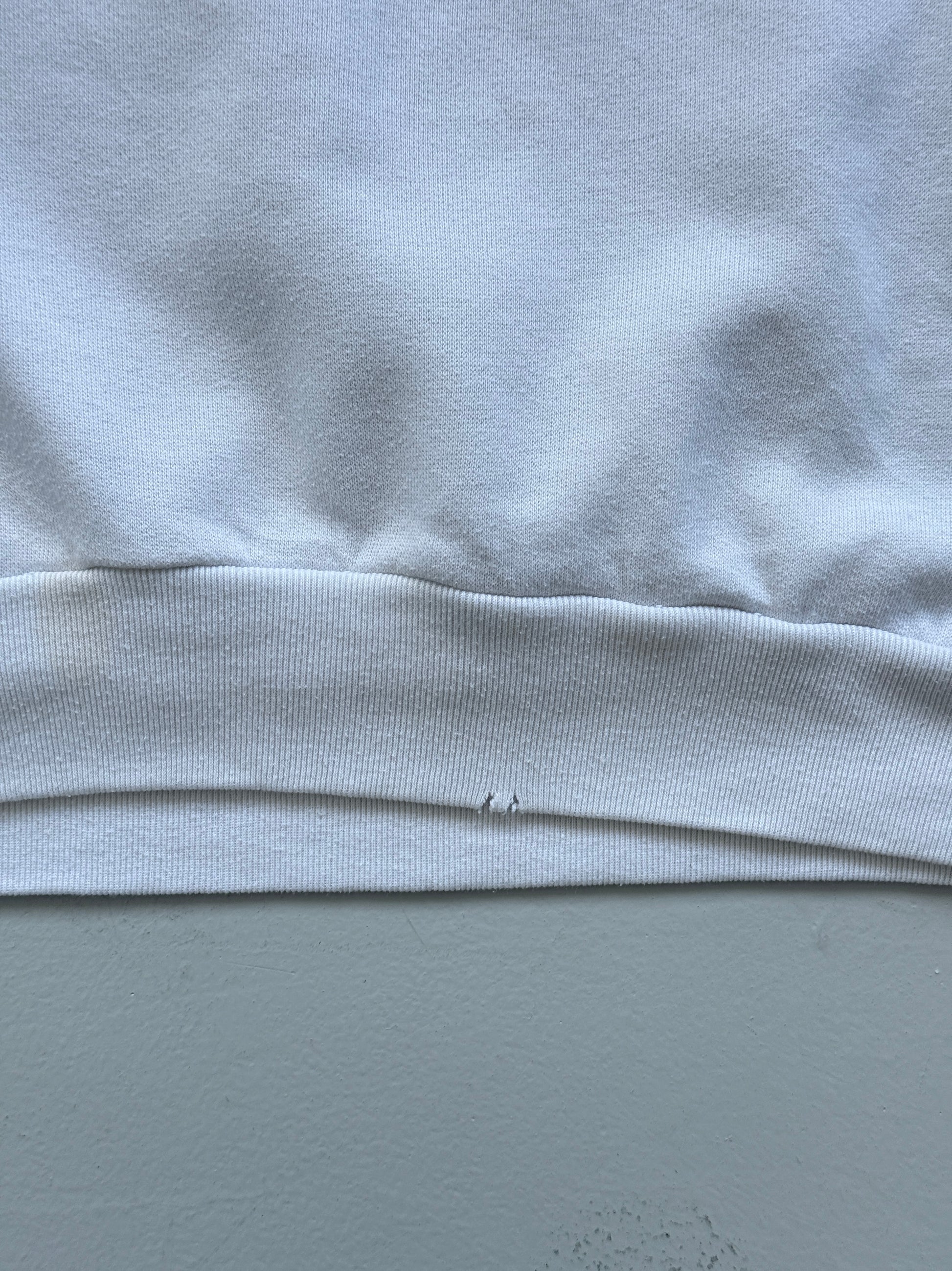 White Carrefour 90's Vintage French Graphic Sweatshirt Jumper - Large