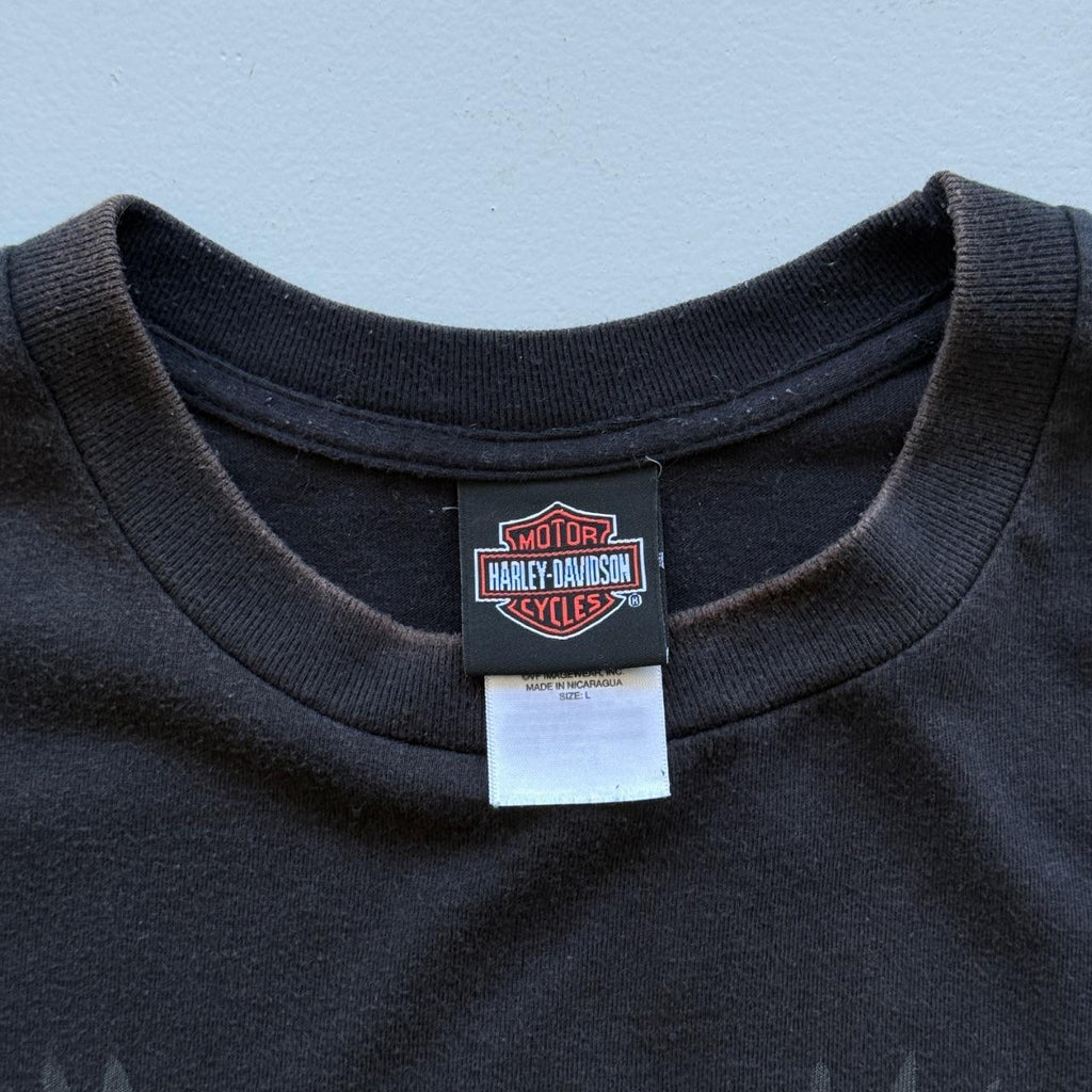 Black Harley Davidson 90s Vintage Graphic T-shirt - Large