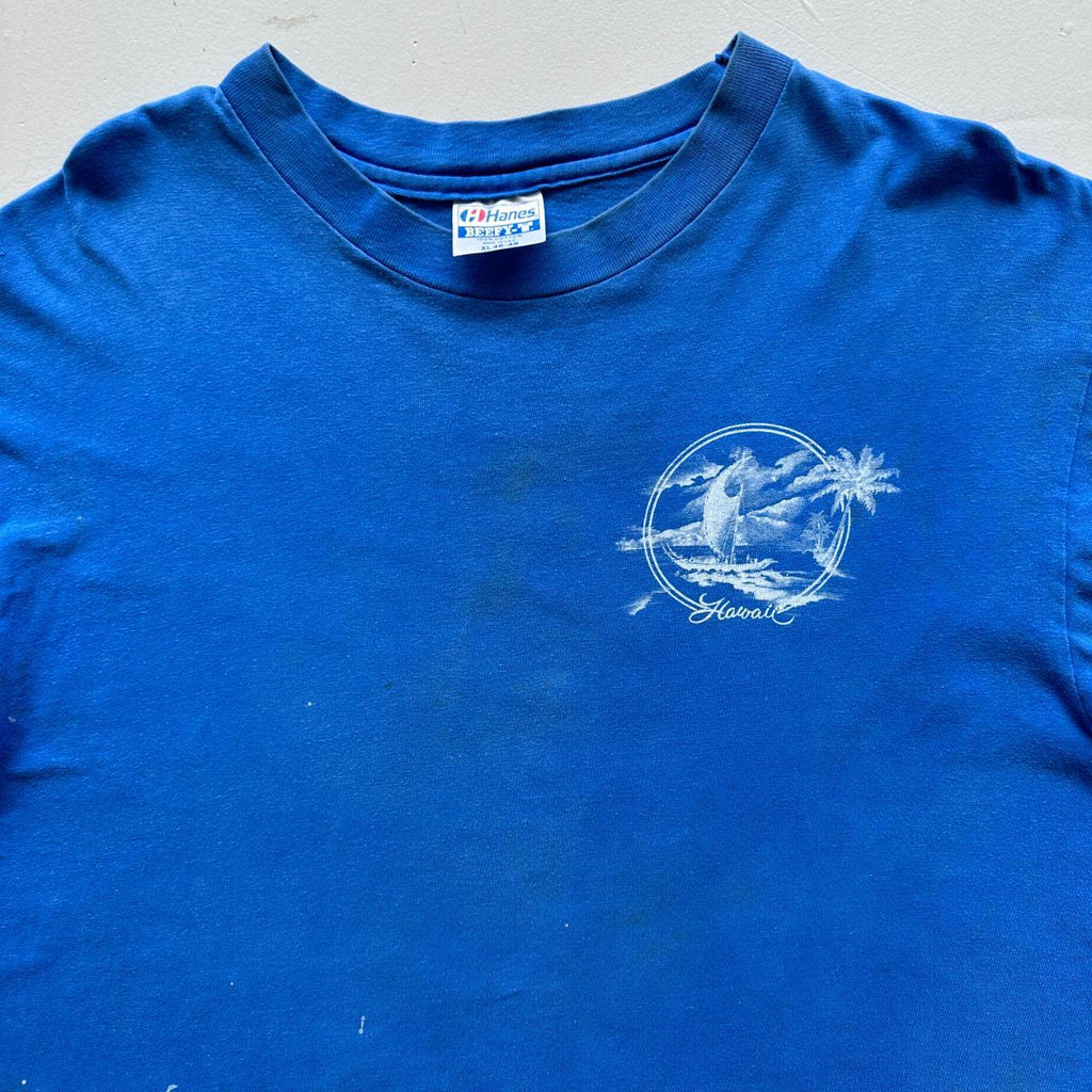 Blue Hawaii Tourist Thrashed 90s Vintage T-shirt - XL