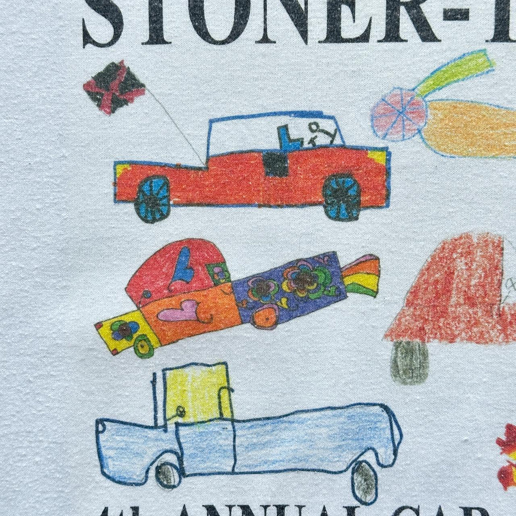 White Stoner Thomas Kids Drawing Vintage 90's T-shirt - XL