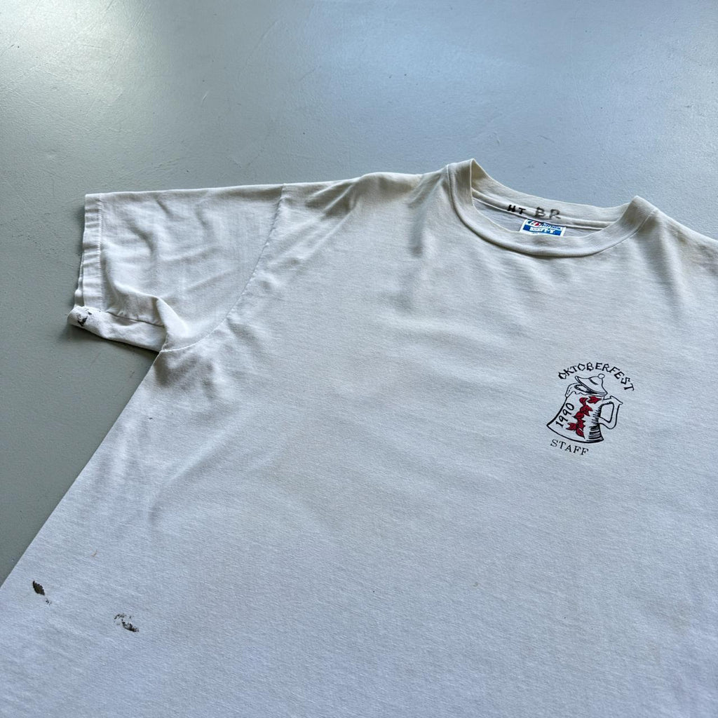 White Oktoberfest Vintage 90's T-shirt - XL