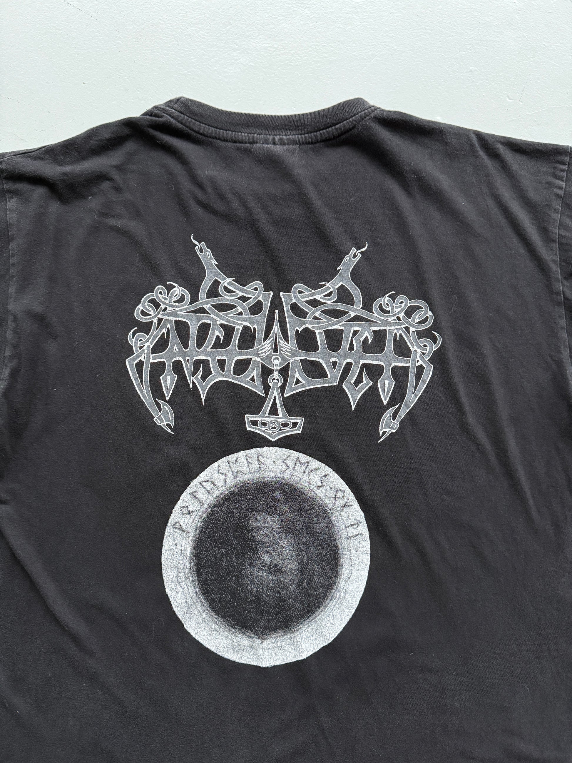 Black Enslaved 2003 Below the Lights Euro Boot Vintage Graphic T-Shirt - Large