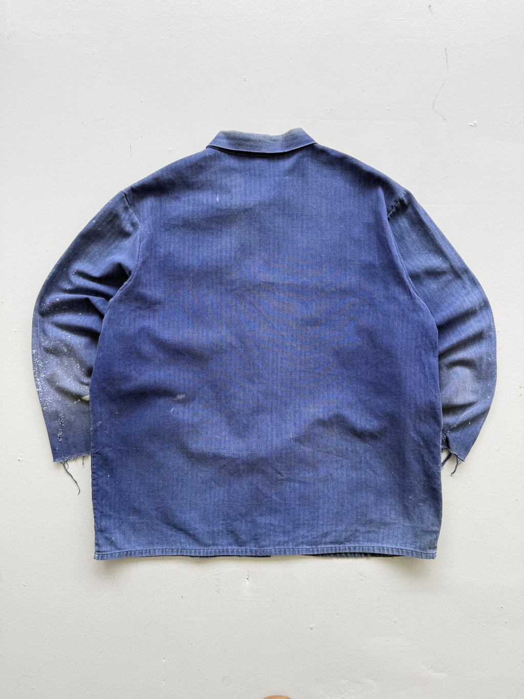 Thrashed Blue French Vintage Workwear Chore Jacket CH371 - XL