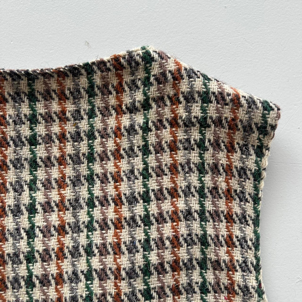 Checkered Millard Irish 60s Vintage Woollen Waistcoat / Vest - Large