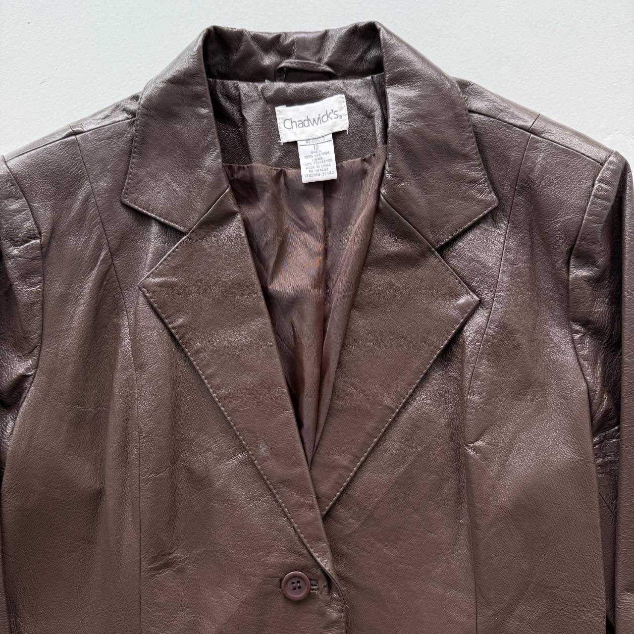 Brown Chadwicks Vintage 00s Leather Blazer Jacket - Womens Size 10