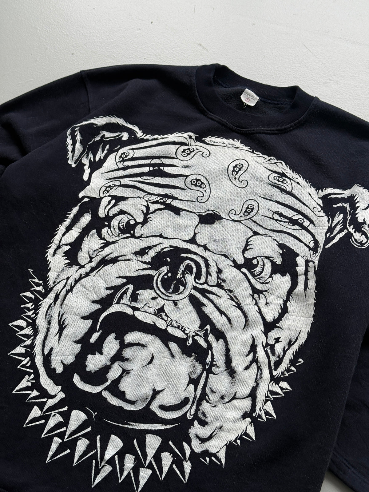 Black American Bulldog Graphic 90's Vintage Sweatshirt - Medium