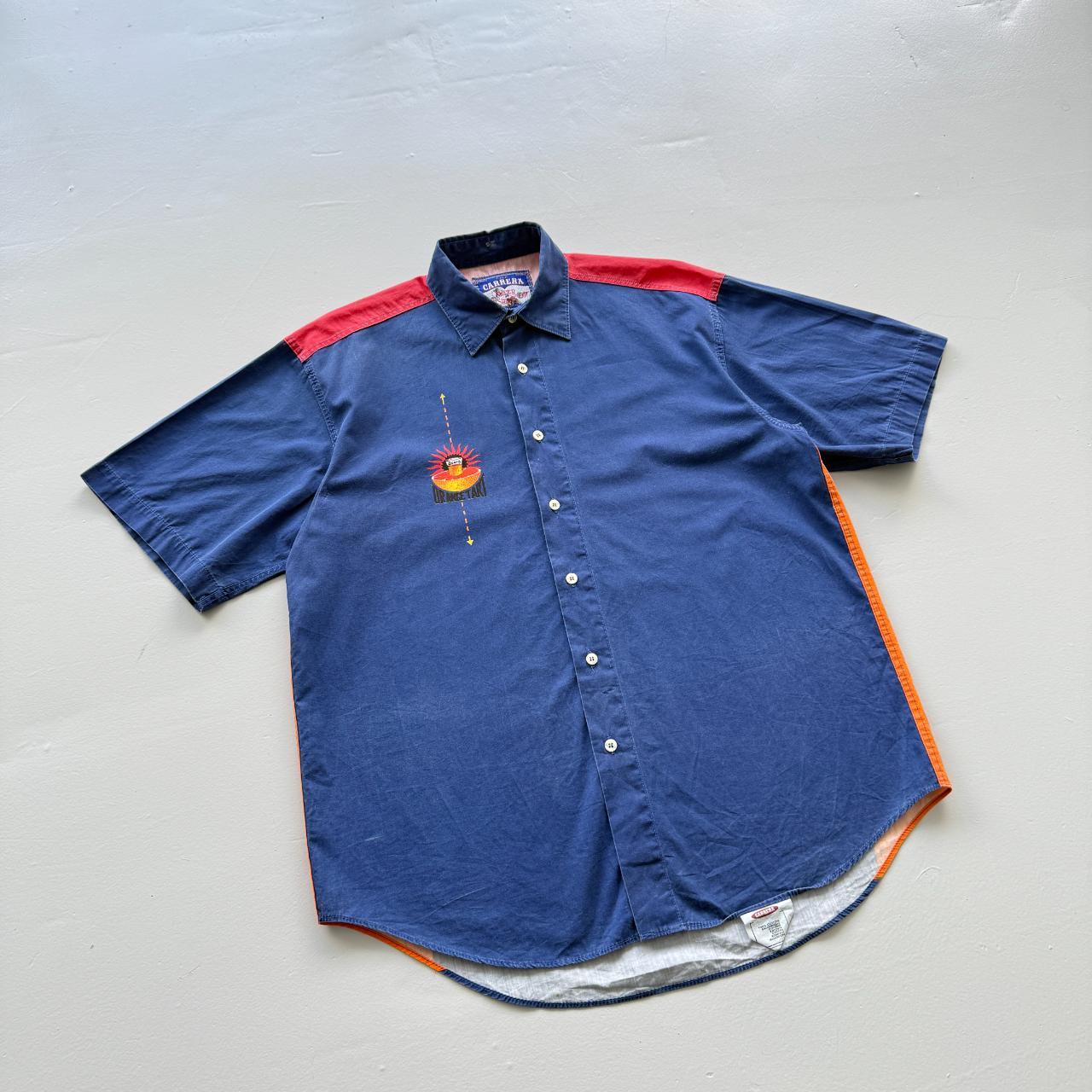 Navy Blue Carrera Vintage 90's Summer Lightweight Shirt - Medium