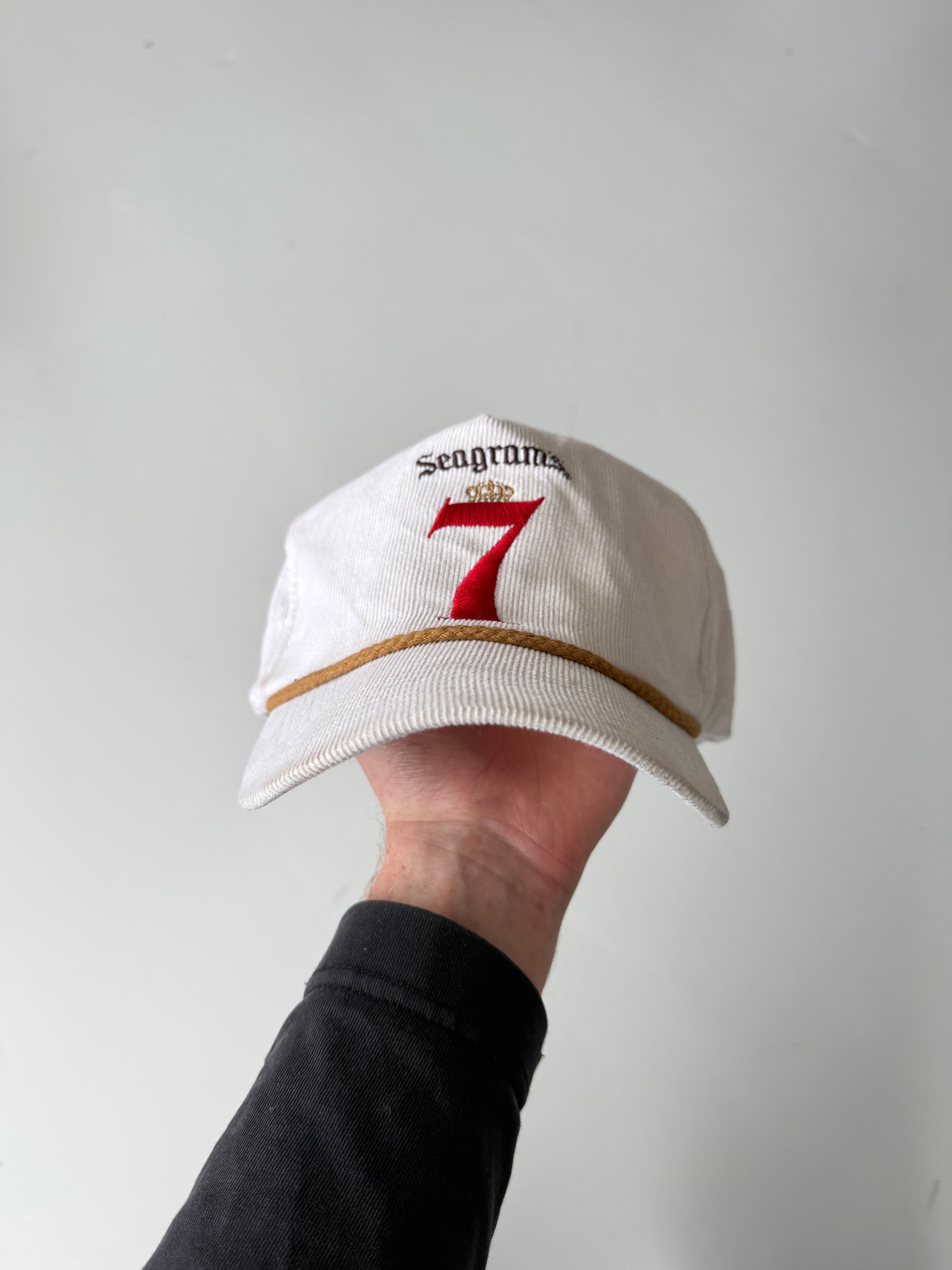 White Seagrams Vintage Corduroy SnapBack Trucker Cap