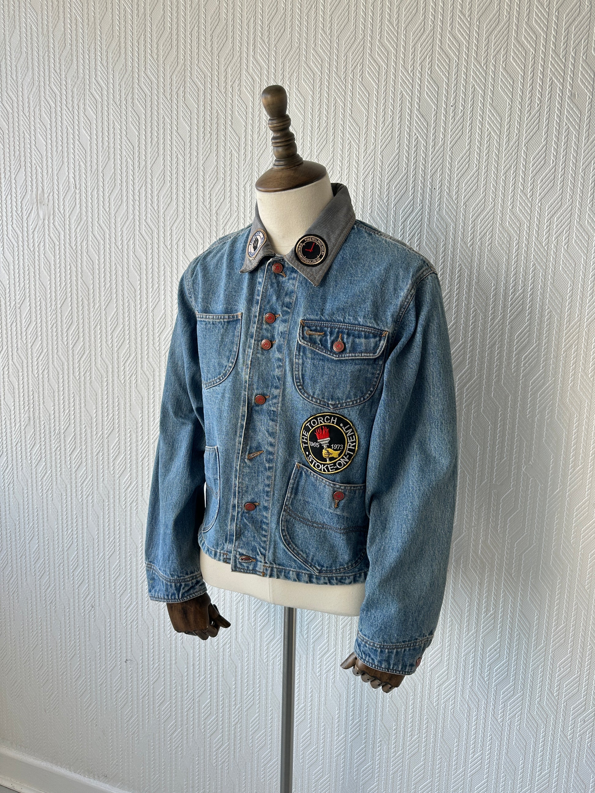 Blue Northern Soul 90's Vintage Denim Jacket - Small