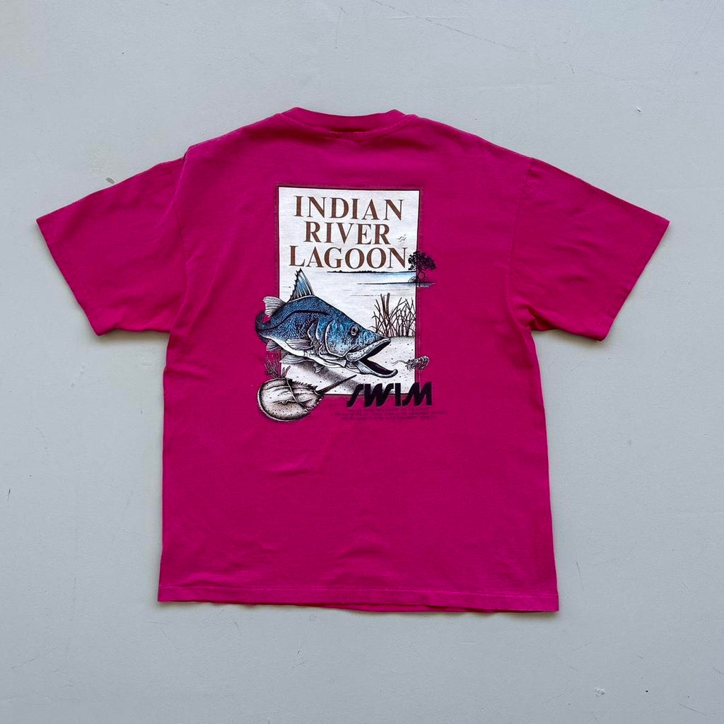 Indian River Lagoon 90s Vintage Pink T-shirt - Large