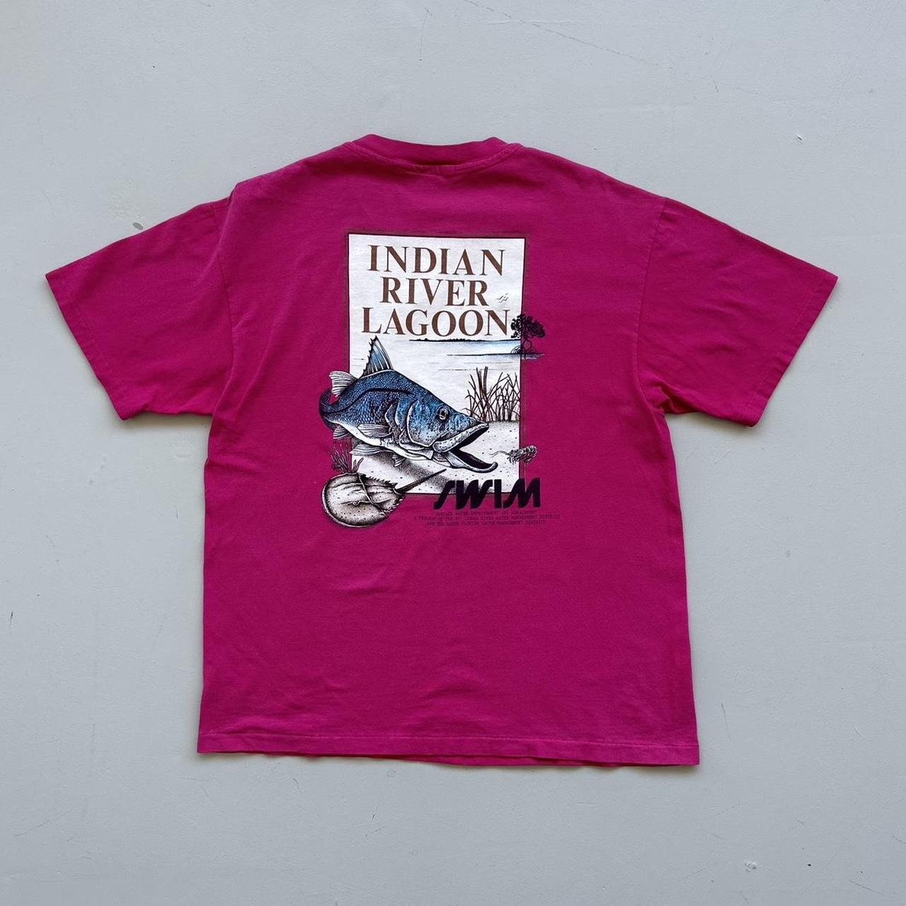 Indian River Lagoon 90s Vintage Pink T-shirt - Large