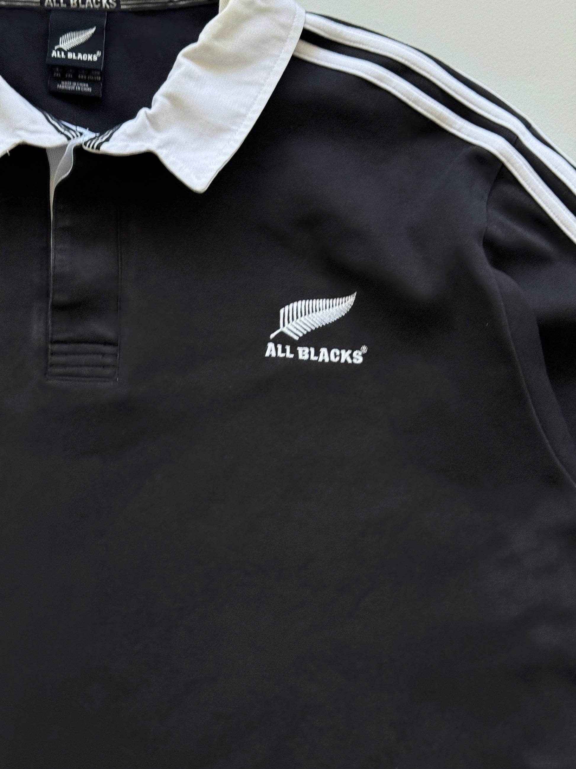 Adidas All Blacks New Zealand Rugby 00's Vintage Jersey Polo Shirt - XL