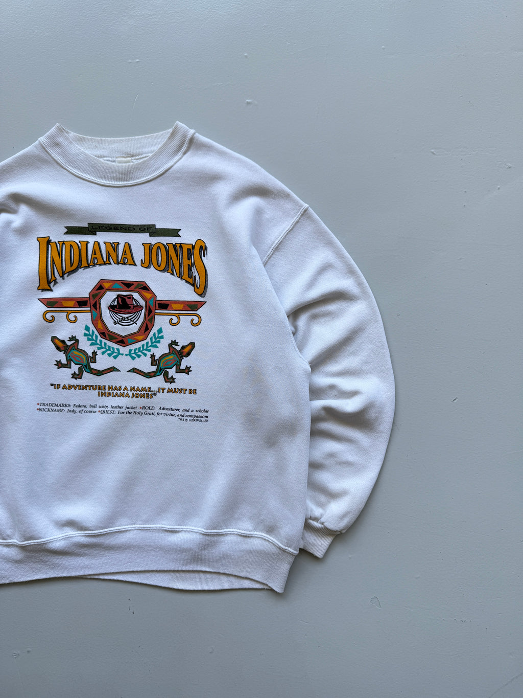 Indiana Jones Legend Of 90's Vintage Graphic Sweatshirt - Large
