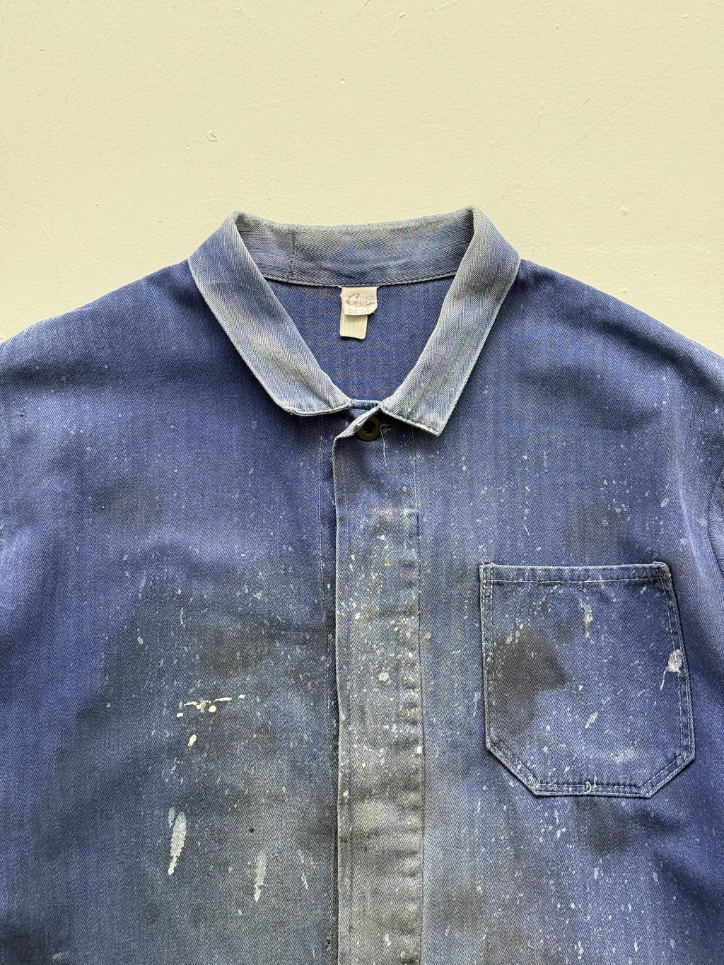 Thrashed Blue French Vintage Workwear Chore Jacket CH371 - XL