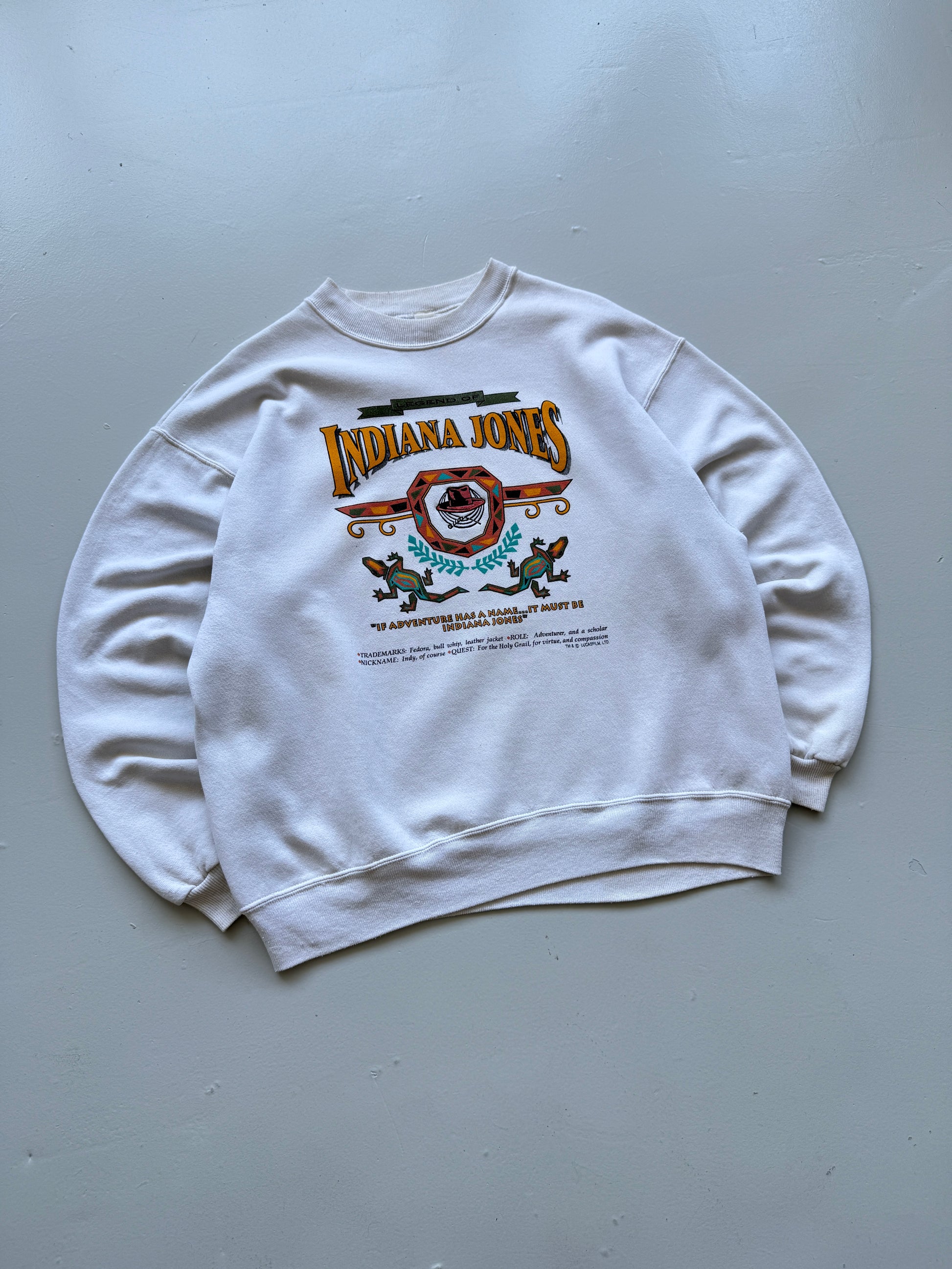 Indiana Jones Legend Of 90's Vintage Graphic Sweatshirt - Large