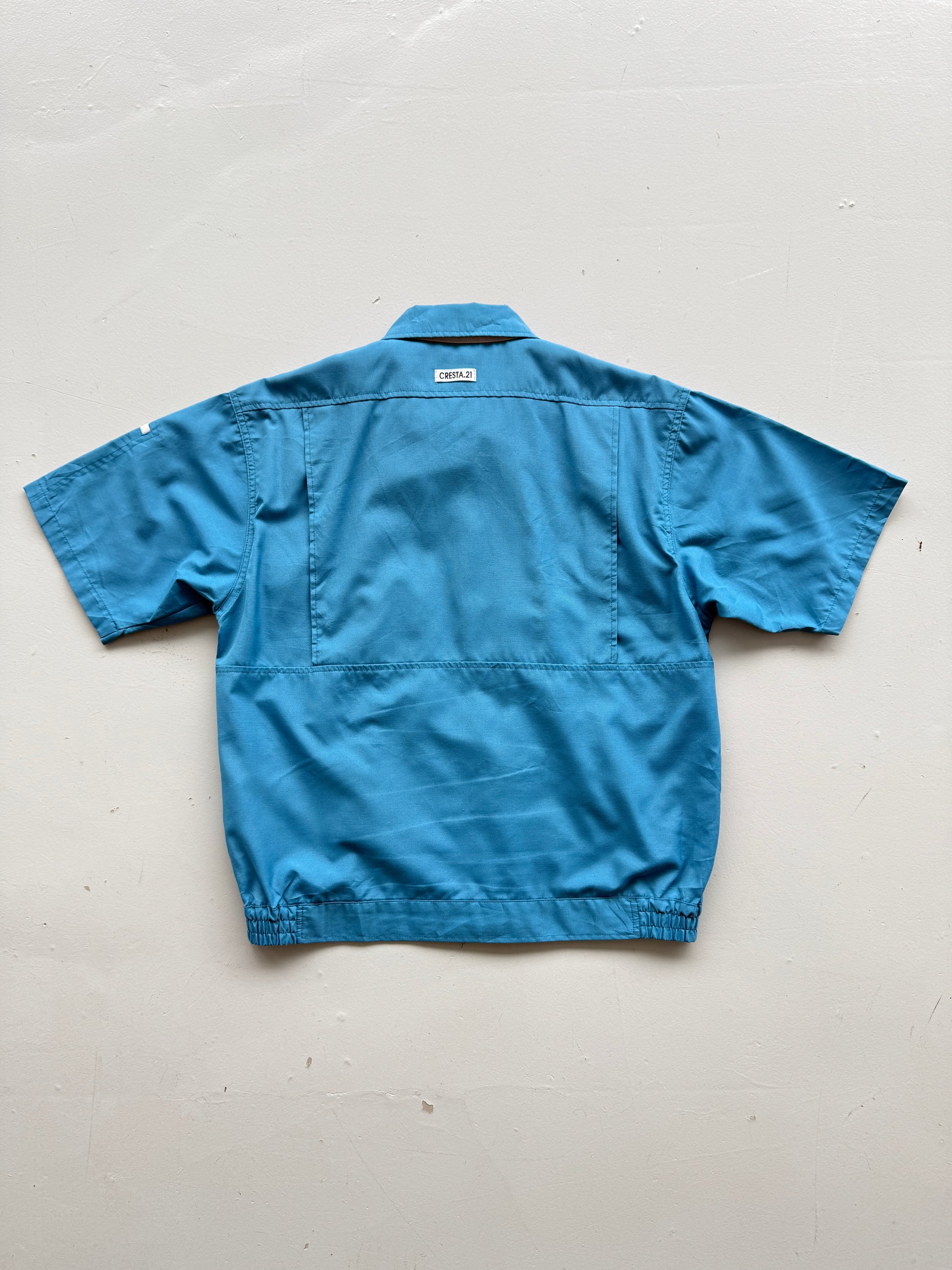 Blue Japanese Workwear 00's Vintage Full Zip Shirt - Medium