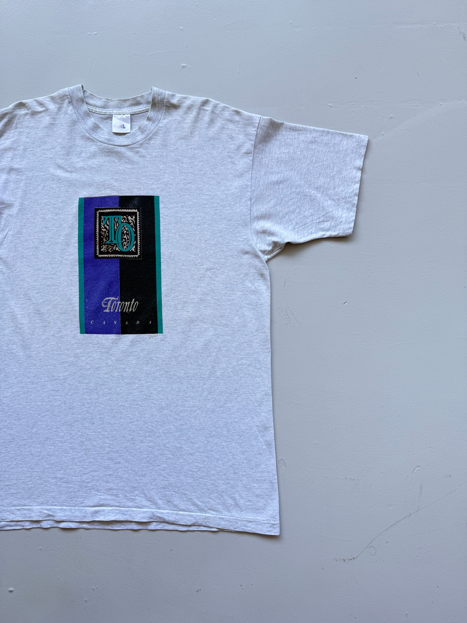 Grey Toronto Canada 90's Vintage Tourist Graphic Single Stitch T-Shirt - XL